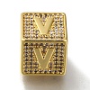 Brass Cubic Zirconia Beads KK-Q818-01V-G-1