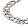 201 Stainless Steel Oval Mariner Link Chain Necklace NJEW-F222-37P-03-3