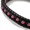 Adjustable PU Leather & Waxed Braided Cord Bracelets BJEW-F468-11-3