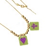 Handmade Mixed Color Beaded Cross Heart Pendant Necklace BO4454-14-1