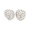 Non-Tarnish Heart 304 Stainless Steel Ear Studs EJEW-L290-021P-1