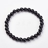 Natural Black Agate(Dyed) Stretch Bracelets G-N0264-02-1
