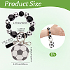 1Pc Printed Acrylic & Faux Suede Tassel Pendant & Wood Bead Keychains HJEW-SP0001-86E-2