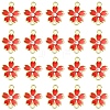 20Pcs Alloy Enamel 5-Petal Flower Connector Charms FIND-YW0009-33B-1