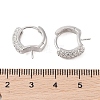 925 Sterling Silver with  Micro Pave Cubic Zirconia Hoop Earrings Findings STER-B004-16P-3