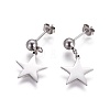 Tarnish Resistant 304 Stainless Steel Dangle Stud Earrings EJEW-F234-17P-1