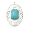 304 Stainless Steel with Dyed Synthetic Turquoise Pendants LS-STAS-G374-05S-08-1