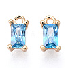 Brass Cubic Zirconia Charms X1-KK-S350-367H-1