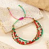 Christmas Theme Handmade Glass Seed Beads Braided Bead Bracelets for Women AI8228-3