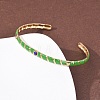 304 Stainless Steel Enamel Cuff Bangles for Women LS-BJEW-H637-02A-G-3