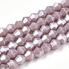 Opaque Solid Color Electroplate Glass Beads Strands EGLA-A039-P2mm-A13-1