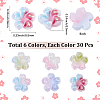 180Pcs 6 Colors Flower Resin Cabochons MRMJ-SC0001-58-2