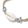 Natural Cowrie Shell Braided Bead Bracelets for Women BJEW-JB11765-05-3