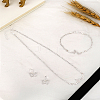 Butterfly Alloy with Crystal Rhinestone Pendant Necklace & Hoop Earring & Link Bracelet SJEW-LP0001-97-3