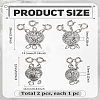 2Pcs 2 Styles Brass Box Clasps KK-LP0001-92P-2