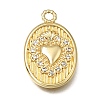 Brass Micro Pave Clear Cubic Zirconia Pendants KK-K427-36G-1