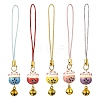Handmade Printed Porcelain Beads Pendant Decorations HJEW-JM04047-2