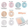 800Pcs 4 Colors Transparent Acrylic Beads FACR-TA0001-03-3