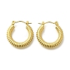 PVD Vacuum Plating 304 Stainless Steel Stripe Ring Hoop Earrings for Women EJEW-S227-71G-1