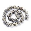 Natural Dalmatian Jasper Beads Strands X-GSR12mmC004-3