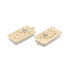 Brass Micro Pave Clear Cubic Zirconia Pendants KK-G432-06G-3