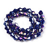 Opaque Solid Color Electroplate Glass Beads Strands LS-EGLA-A039-P6mm-B10-3