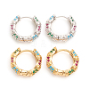 Brass Micro Pave Cubic Zirconia Huggie Hoop Earrings EJEW-L234-78-1