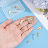 12Pcs 4 Styles Brass Micro Pave Cubic Zirconia Pendants KK-BBC0028-11-3
