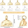 8Pcs 2 Colors Brass Hammered Semi Circle Charms KK-FH0002-55-2