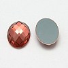 Faceted Glass Oval Cabochons X-GGLA-F008C-22-2