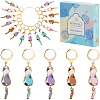 20Pcs 5 Colors Cat Alloy Enamel Pendant Locking Stitch Markers HJEW-SC00115-1