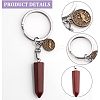 CHGCRAFT 12Pcs Mixed Gemstone Keychain KEYC-CA0001-31-6