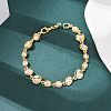 Brass Link Chain Bracelets for Women BJEW-D387-03G-4