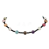 Round Natural Mixed Stone and Black Bicone Glass Beaded Necklaces for Women NJEW-TA00272-4