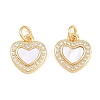 Valentine's Day Brass Micro Pave Clear Cubic Zirconia Pendants ZIRC-F148-12D-G-1
