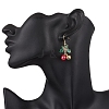 Baking Paint Glass Pearl Dangle Earrings EJEW-TA00665-2