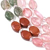 Cherry Quartz Glas & Natural Sodalite & Green Strawberry Quartz & Red Jasper & Red Aventurine & Rose Quartz Beads Strands G-Z135-A10-5