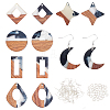 Olycraft DIY Wooden Dangle Earring Making Kits DIY-OC0006-46-1