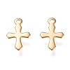 304 Stainless Steel Tiny Cross Charms STAS-K195-16G-1