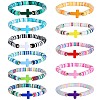 11Pcs Polymer Clay Beads Bracelets BJEW-SW001596-1
