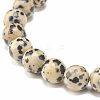 Natural Wood & Stone Round Beaded Stretch Bracelet BJEW-JB07817-6