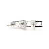 Brass Micro Pave Clear Cubic Zirconia Fold Over Clasps KK-R222-04S-1