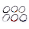 Natural & Synthetic Mixed Stone Stretch Bracelets BJEW-JB04003-1