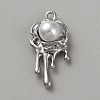 White Series Love Bow Alloy Acrylic Pendant PALLOY-WH0115-01P-14-1