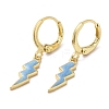 Lightning Bolt Real 18K Gold Plated Brass Dangle Leverback Earrings EJEW-L268-010G-01-1