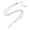 Non-Tarnish 304 Stainless Steel Cable Chain Religion Cross Pendant Necklaces for Women NJEW-K276-05B-P-2