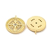 Brass Micro Pave Clear Cubic Zirconia Charms KK-Z044-35G-2