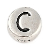 925 Sterling Silver Flat Round with Letter Beads LS-STER-G044-01AS-C-1