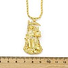 Brass Micro Pave Clear Cubic Zirconia Grim Reaper Pendant Necklaces NJEW-C071-01B-G-5