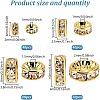 150Pcs 4 Styles Brass Rhinestone Spacer Beads RB-PH0001-66G-2
